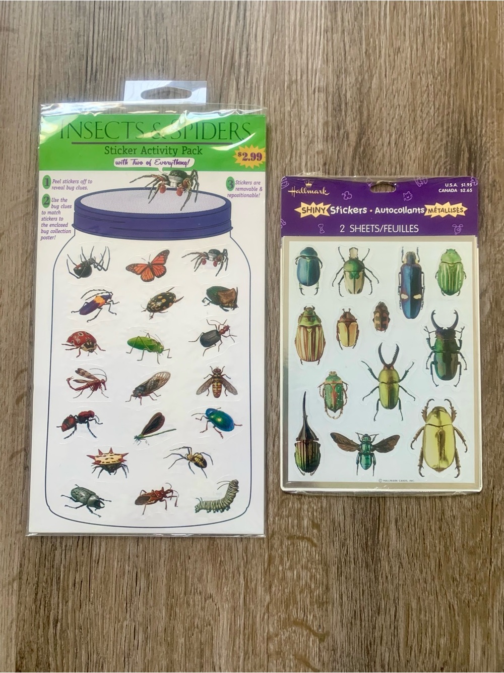 NEW Vtg Hallmark Shiny Beetles Stickers & USPS Insects Spiders Sticker Activity